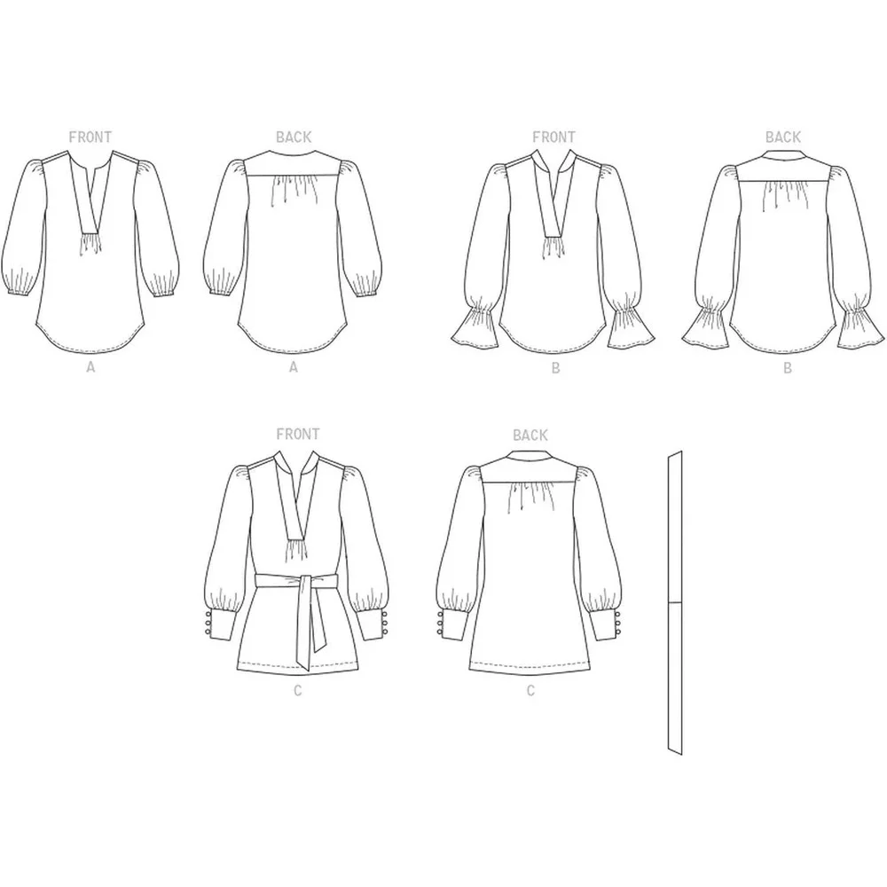 Butterick B6812 Misses Tunic Top‎ & Sash Sewing Pattern Sizes B5 8-10-12-14-16